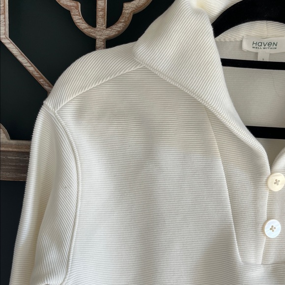 Haven Well Within NWOT Women's Off-White Button-Up Tunic - Picture 4 of 11